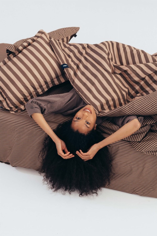 Komplet pościeli bawełnianej - STRIPES BROWN / La Millou