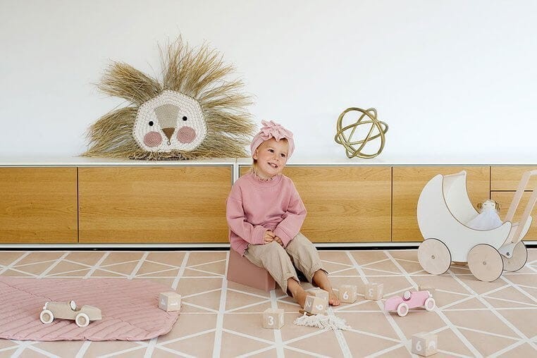 Mata do zabawy z bawełny organicznej w kształcie liścia - Sea Shell / Toddlekind