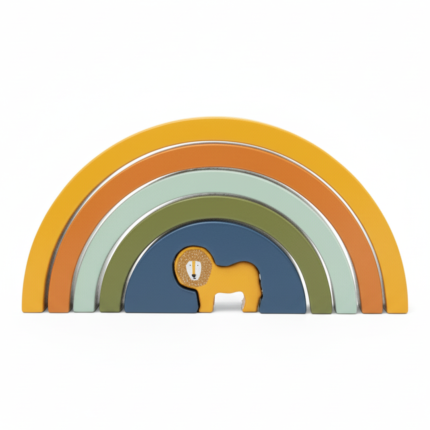 Drewniana układanka tęcza - Lew / Trixie