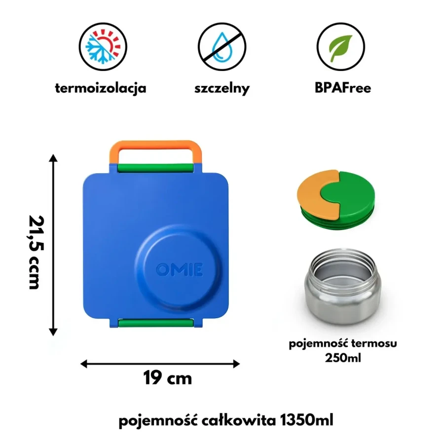 OMIEBOX lunch box z termosem, Monster Blue / OMIE
