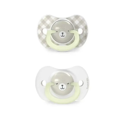 Smoczek fizjologiczny SX Pro świecący Wild & Free - beżowy, 2szt. / Suavinex