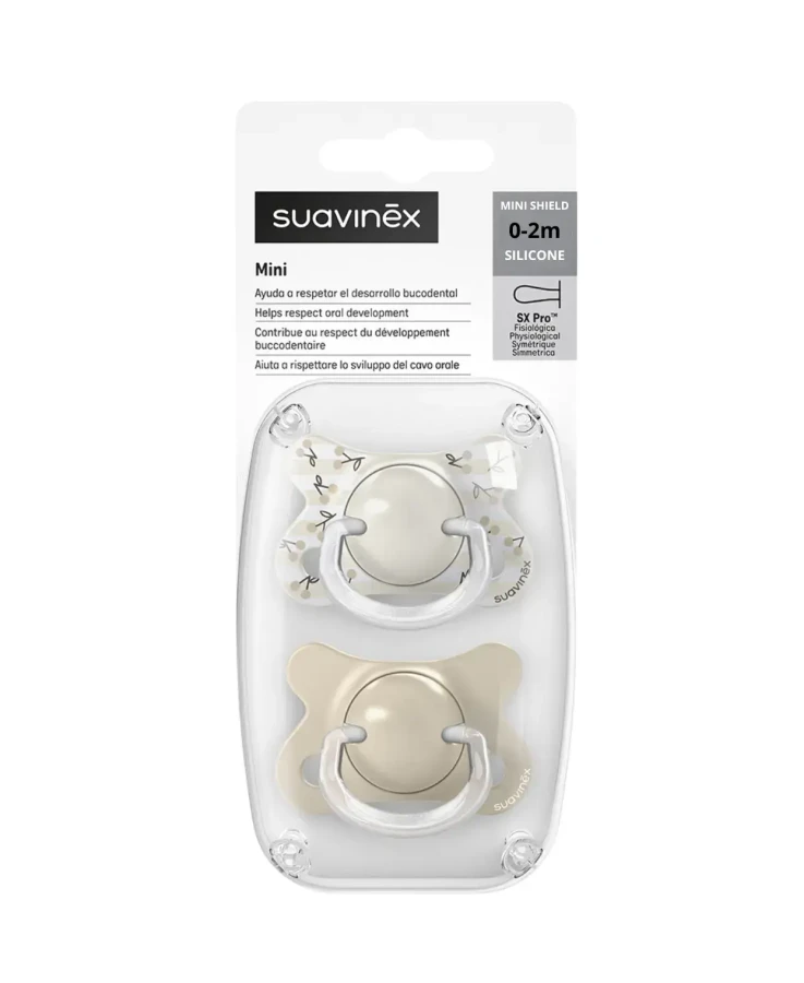 Smoczek fizjologiczny SX Pro MINI Birdies 0-2m - waniliowy, 2szt. / Suavinex