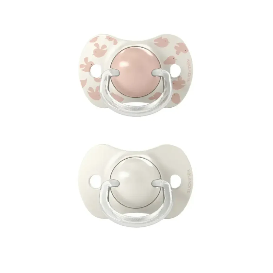 Smoczek fizjologiczny SX Pro Birdies 6-18m - różowy, 2szt. / Suavinex