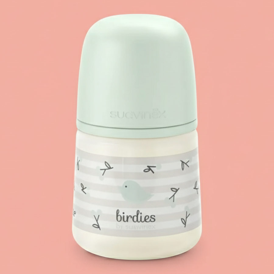 Butelka fizjologiczna SX Pro wolny przepływ Birdies, 150ml - miętowa / Suavinex