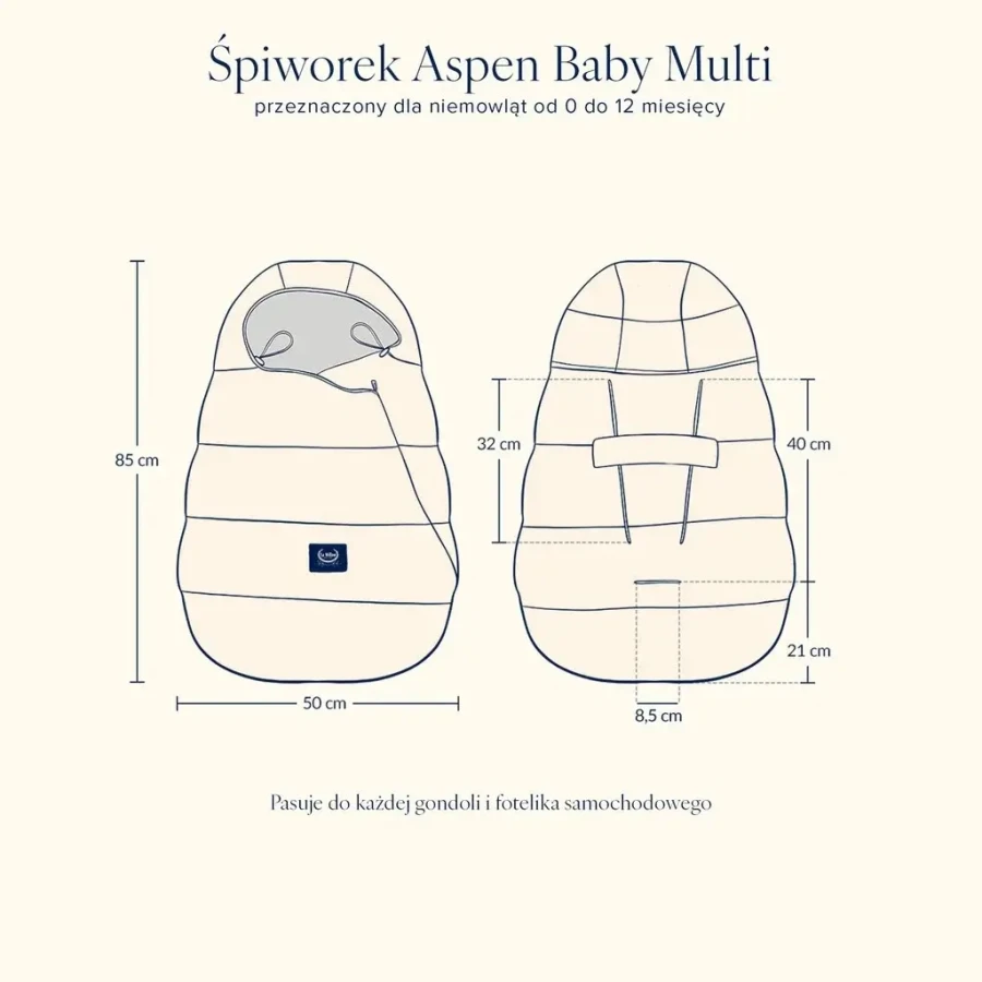 Śpiworek do wózka Baby Multi Teddy Bear CREAM / La Millou