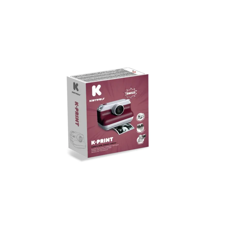 Aparat z drukarką dla dzieci K-PRINT - RED / Kidywolf