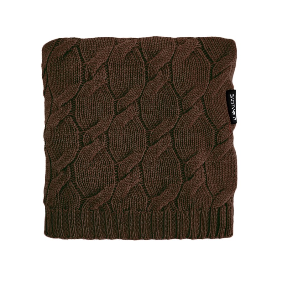 Kocyk z wełny merino - czekolada, kolekcja PREMIUM / Lullalove