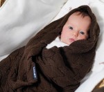 Kocyk z wełny merino - czekolada, kolekcja PREMIUM / Lullalove