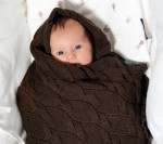 Kocyk z wełny merino - czekolada, kolekcja PREMIUM / Lullalove