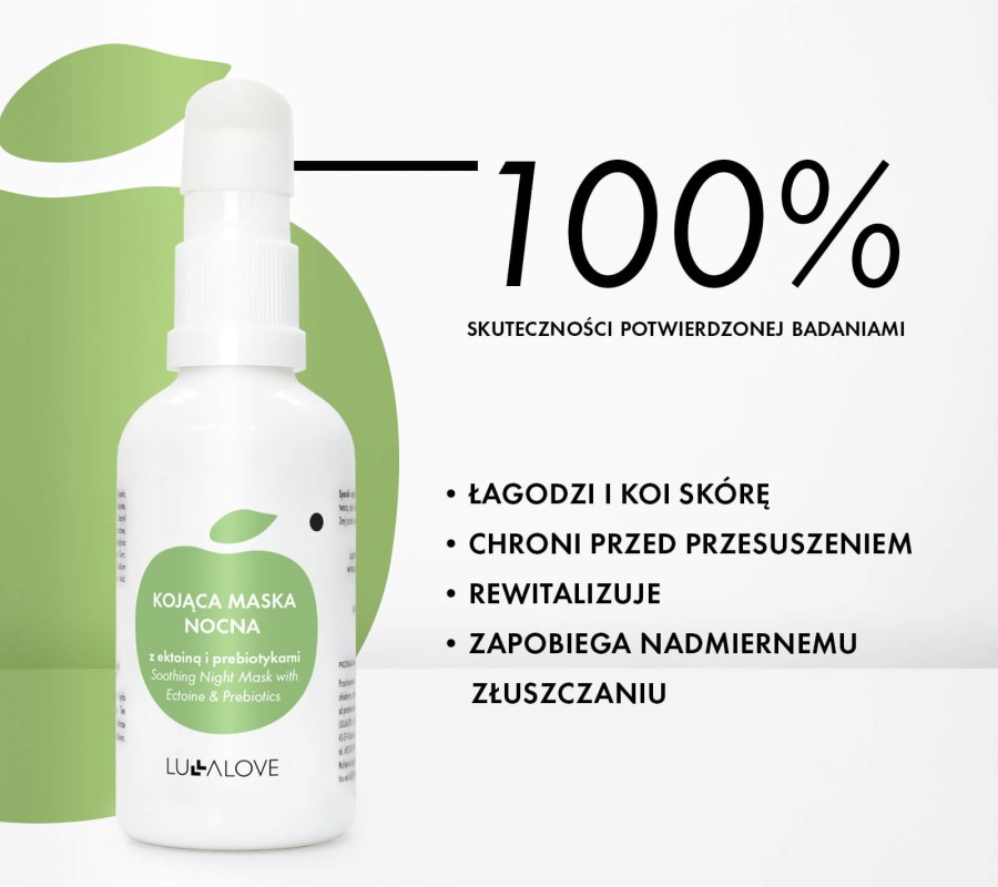 Kojąca maska nocna z ektoiną i prebiotykami, 50ml / Lullalove