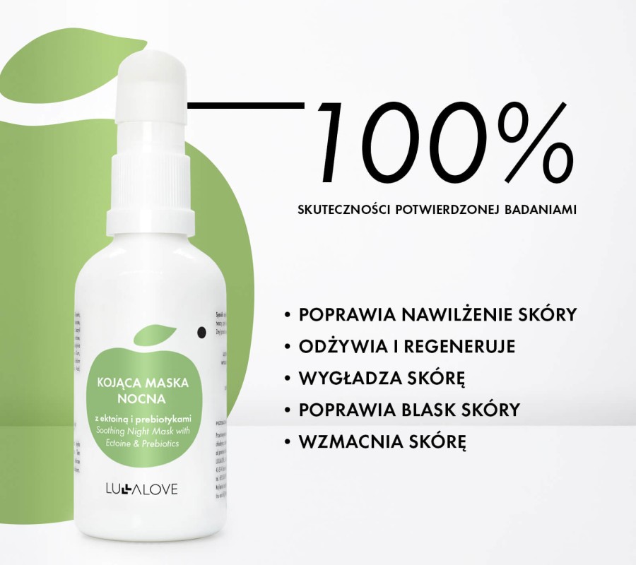 Kojąca maska nocna z ektoiną i prebiotykami, 50ml / Lullalove