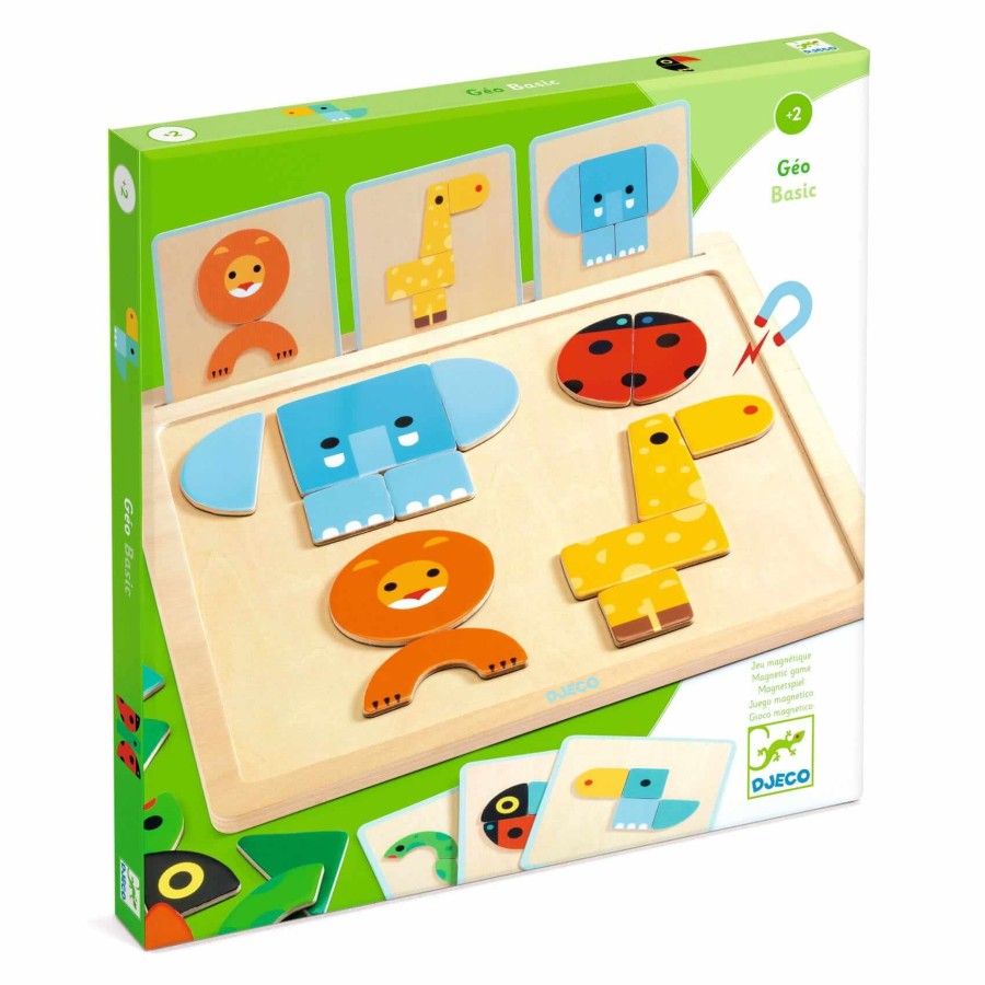 Drewniana układanka magnetyczna GEO BASIC / Djeco