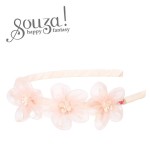 Opaska z tiulowymi różowymi kwiatami Pia / Souza!