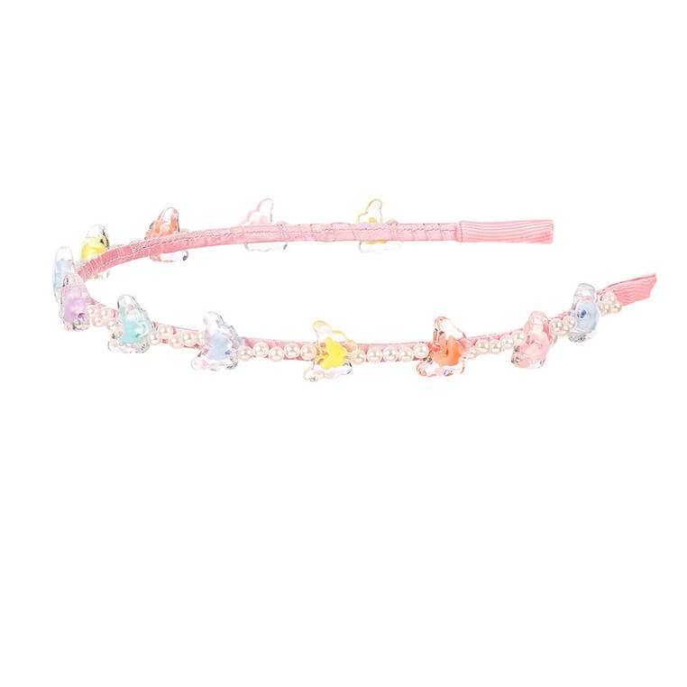 Opaska z perełkami i kolorowymi motylkami Solen / Souza!