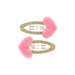 Spinki do włosów złote z różowym serduszkiem Aty, 2szt. / Souza!