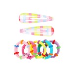 Zestaw tęczowych spinek i gumek do włosów Beryl, 7szt. / Souza!