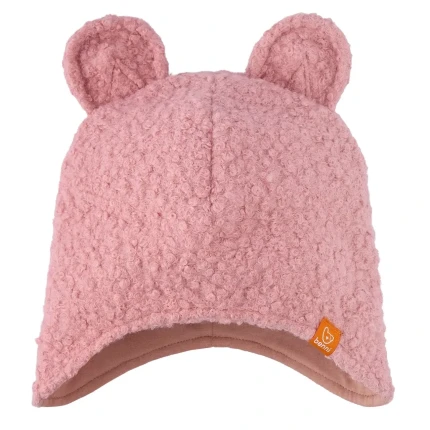 Zimowa czapka BOUCLE z uszami misia - różowa / Benni
