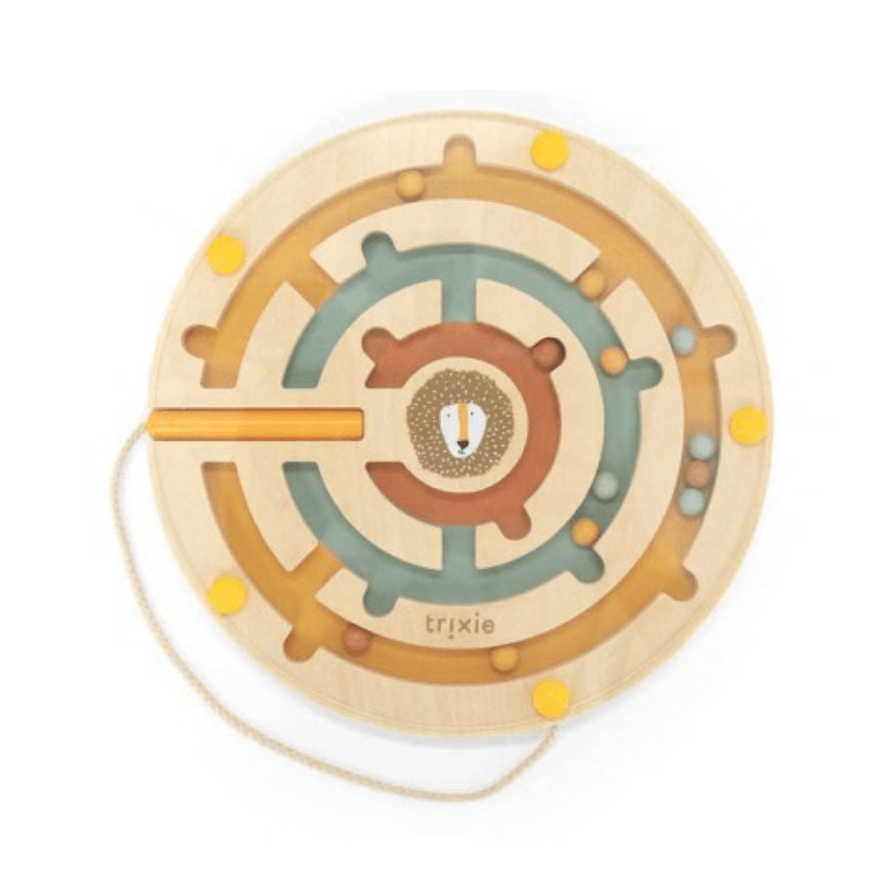 Drewniany okrągły labirynt magnetyczny - Lew / Trixie