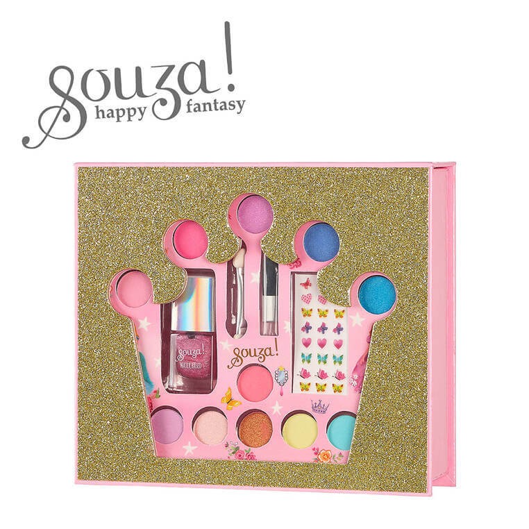 Szkatułka z kosmetykami do makijażu dla dzieci zestaw 15 el. Korona / Souza!
