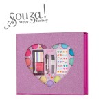 Szkatułka z kosmetykami do makijażu dla dzieci zestaw 14 el. Serce / Souza!