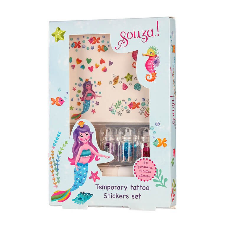Tatuaże brokatowe z kryształkami Syrenka 5 el. / Souza!