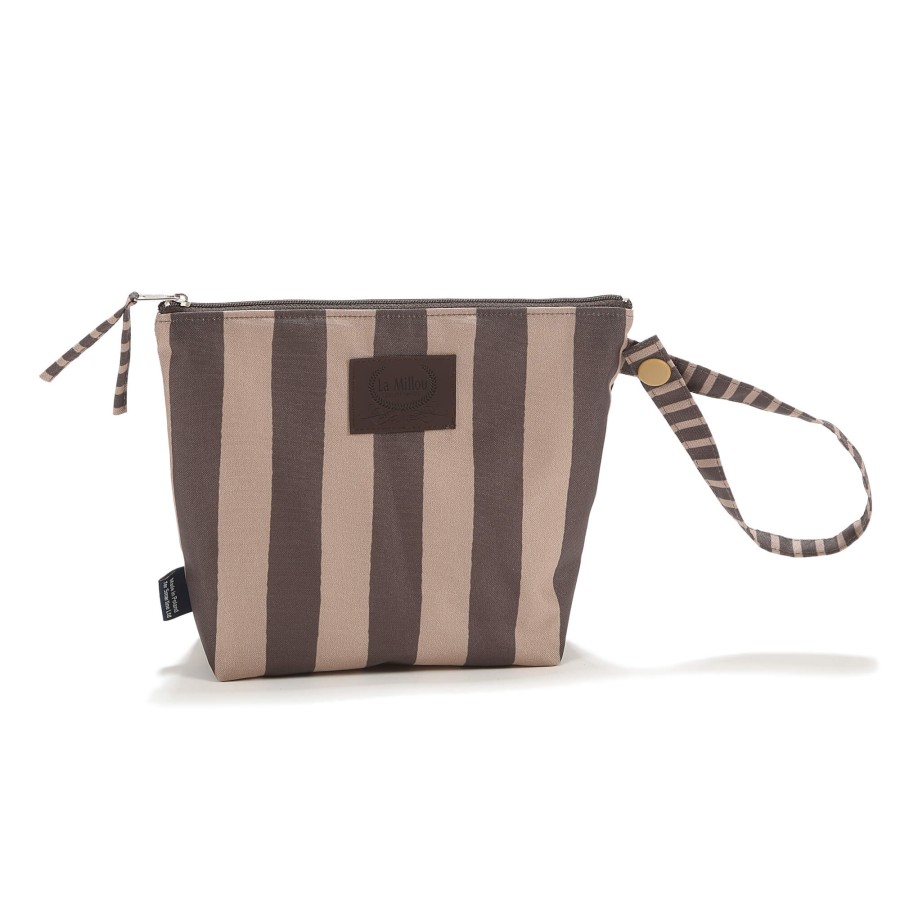 Wodoodporna kosmetyczka HYGGE - STRIPES BROWN / La Millou