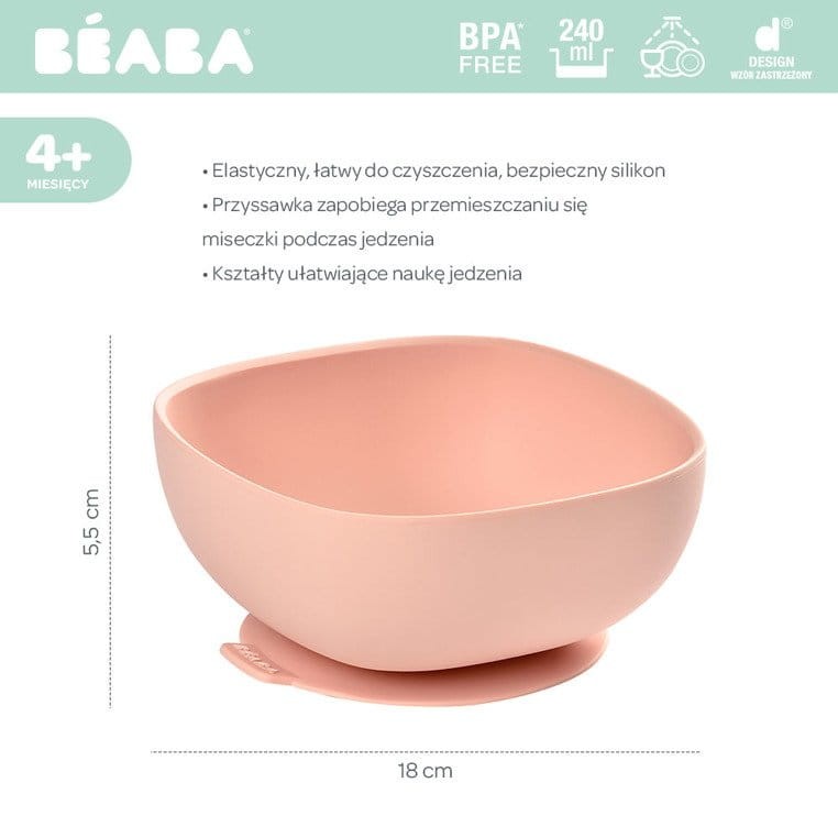 Silikonowa miseczka z przyssawką pink / Beaba