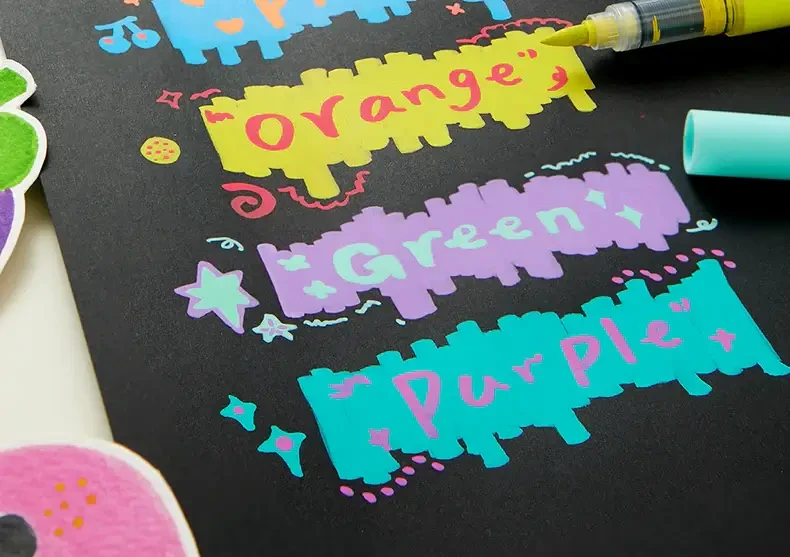 Markery akrylowe płynne z pędzelkową końcówką - 80 kolorów w tubie / Mideer