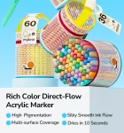 Markery akrylowe płynne z pędzelkową końcówką - 80 kolorów w tubie / Mideer