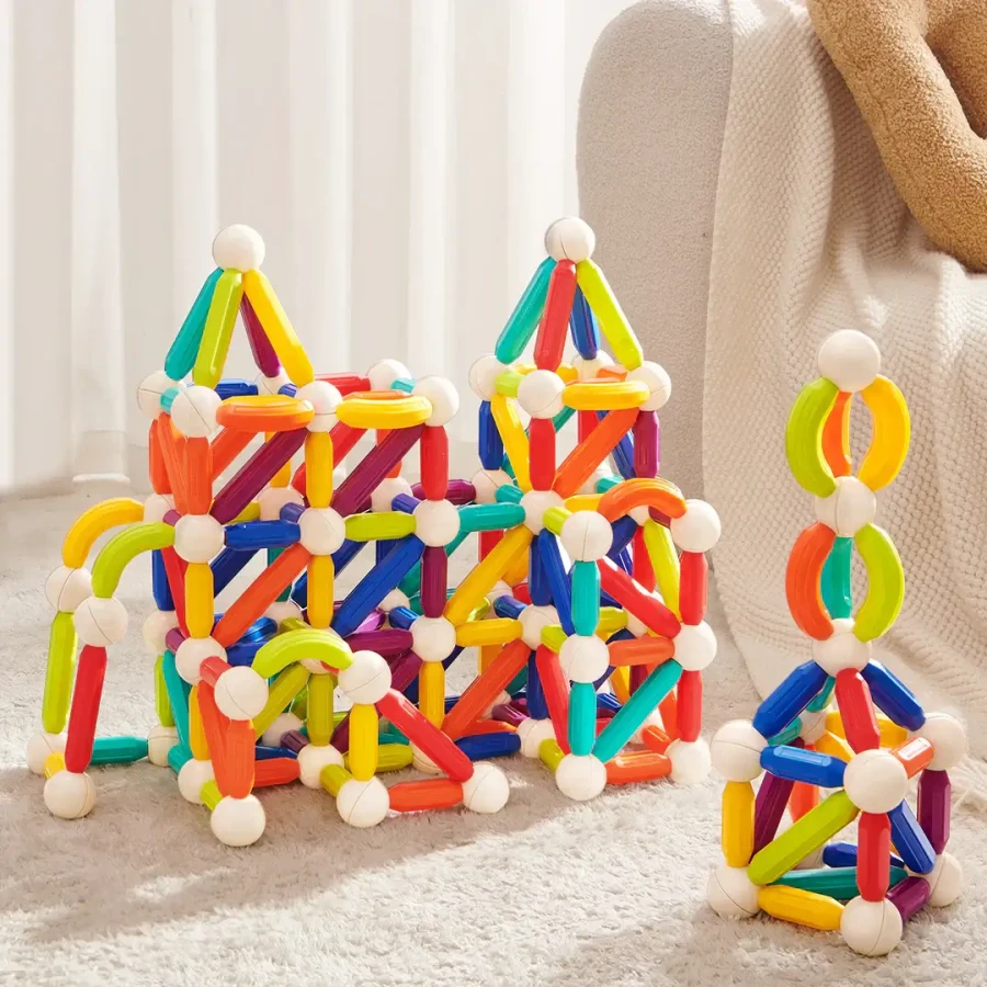 Zestaw magnetycznych pałeczek konstrukcyjnych (60 elementów) / Mideer