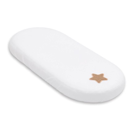 Prześcieradło do gondoli z pluszową gwiazdką WHITE / Pink no More