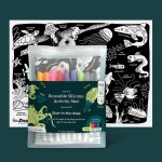 Świecąca w Ciemności Duża Mata Silikonowa do Kolorowania A3 - Morskie Głębiny / HeyDoodle