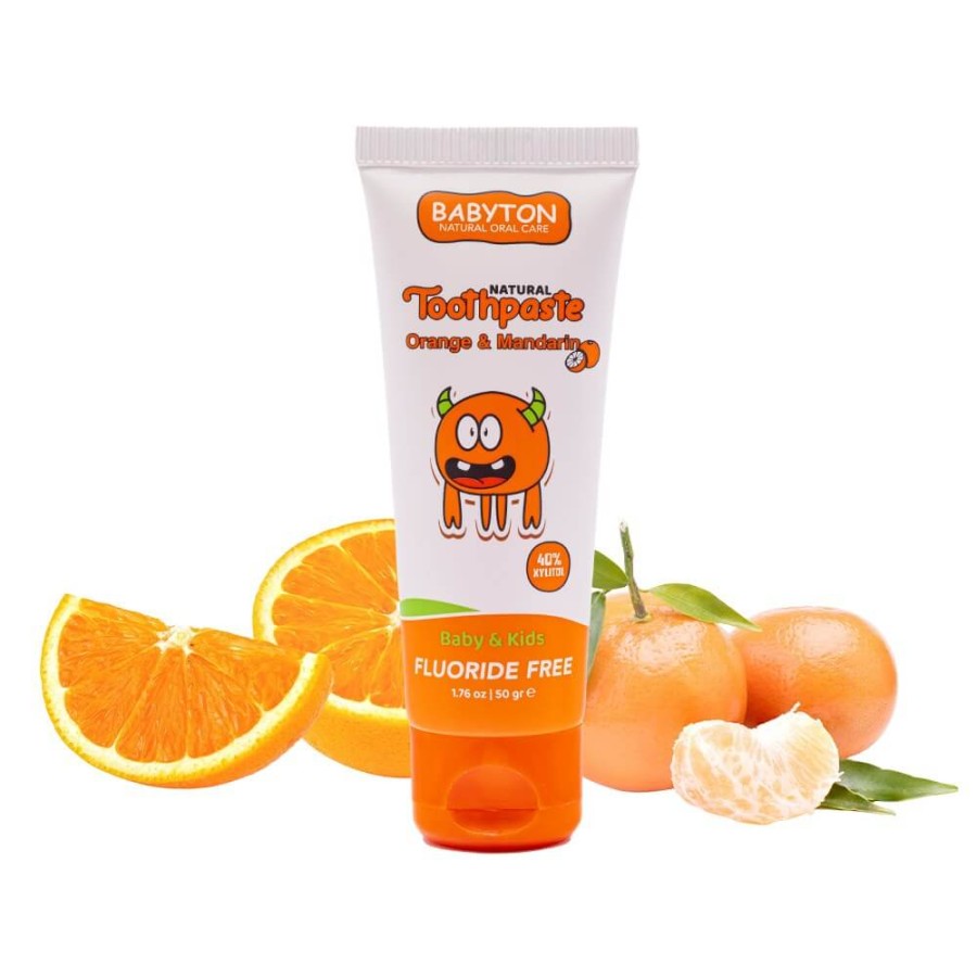 Naturalna pasta do zębów dla dzieci bez fluoru, 50g - słodkie cytrusy / Babyton