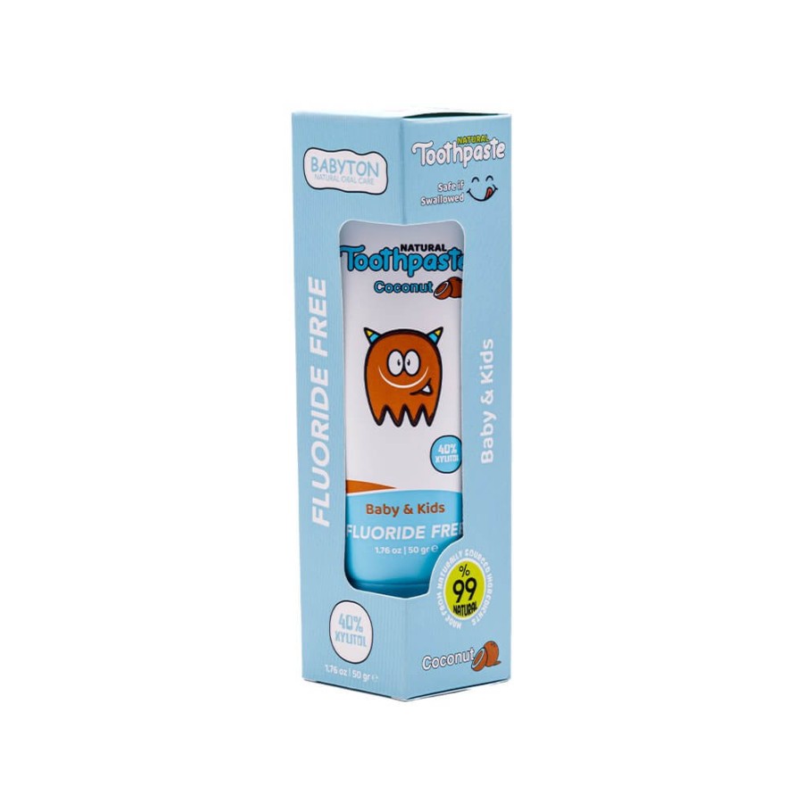Naturalna pasta do zębów dla dzieci bez fluoru, 50g - kokosowa / Babyton