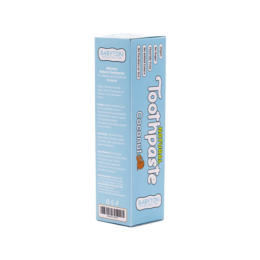 Naturalna pasta do zębów dla dzieci bez fluoru, 50g - kokosowa / Babyton