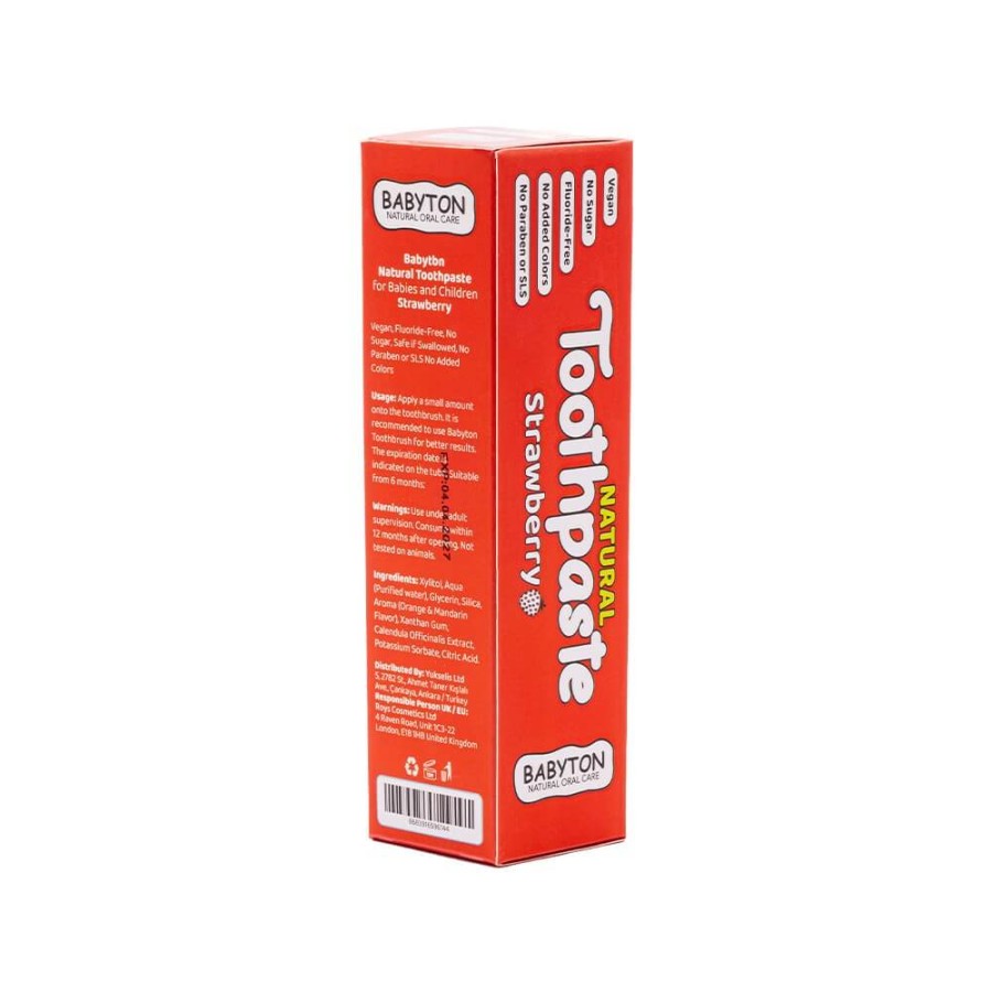 Naturalna pasta do zębów dla dzieci bez fluoru, 50g - truskawkowa / Babyton