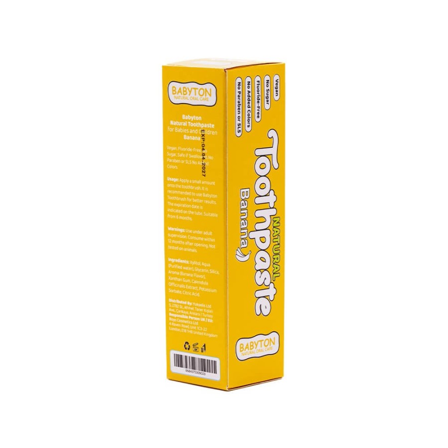Naturalna pasta do zębów dla dzieci bez fluoru, 50g - bananowa / Babyton