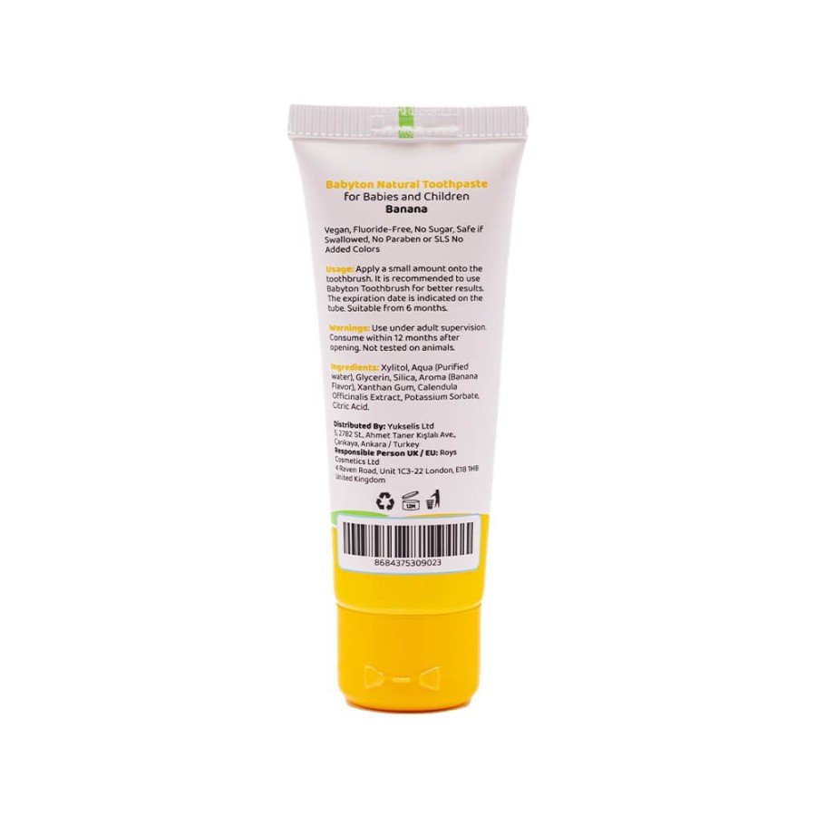 Naturalna pasta do zębów dla dzieci bez fluoru, 50g - bananowa / Babyton