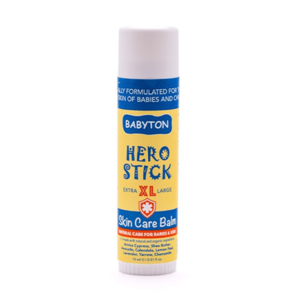 Balsam do pielęgnacji skóry w sztyfcie Hero Stick XL, bezpieczny od narodzin, 15 ml / Babyton