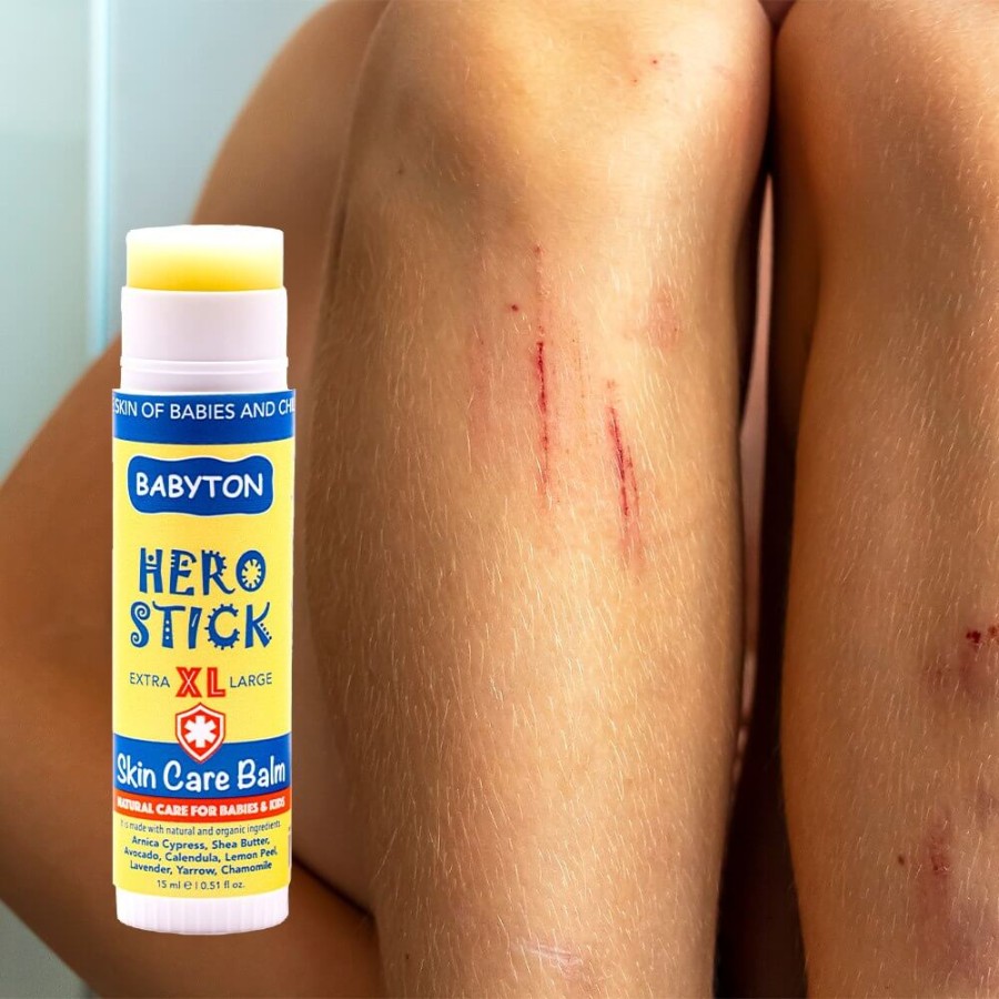 Balsam do pielęgnacji skóry w sztyfcie Hero Stick XL, bezpieczny od narodzin, 15 ml / Babyton