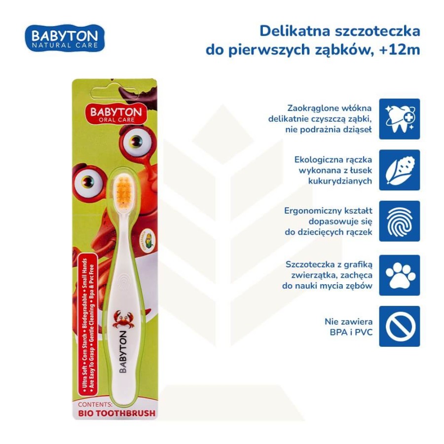 Bio Szczoteczka do zębów, 12m+, Krab / Babyton