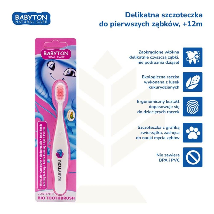 Bio Szczoteczka do zębów, 12m+, Meduza / Babyton