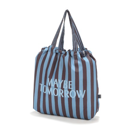 Shopper Bag z kieszonką HYGGE - STRIPES BLUE / La Millou