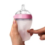 Antykolkowa butelka silikonowa 250 ml Pink BABY / Comotomo