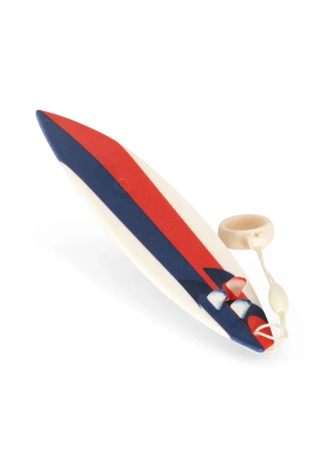 Pluszowy Miś podróżnik w pudełku - blue stripe / Konges Slojd