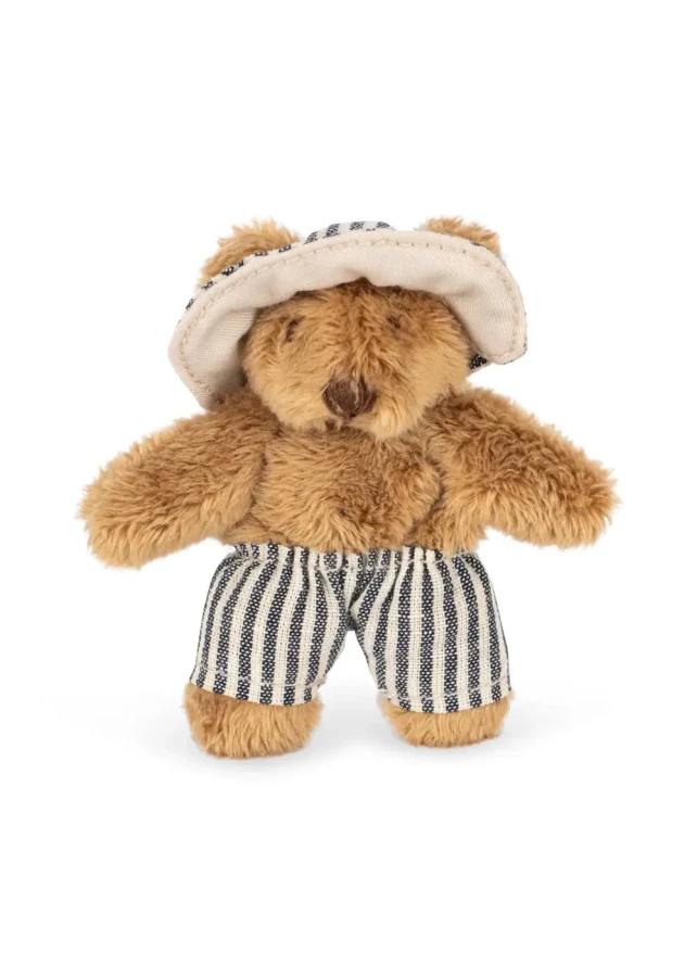 Pluszowy Miś podróżnik w pudełku - blue stripe / Konges Slojd