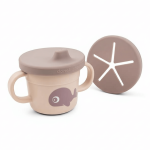 USZKODZONE OPAKOWANIE: Kubek z ustnikiem i nakładką Niewysypek Foodie - Powder / Done by Deer