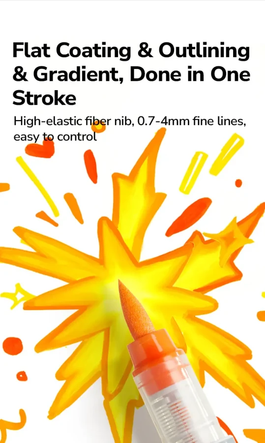 Markery akrylowe dwustronne 2w1 - 16 kolory / Mideer