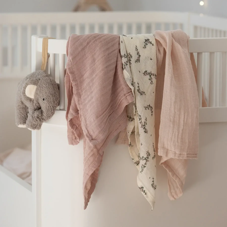 Pieluszki muślinowe 3 szt. - Powder blossom, rose / Sebra