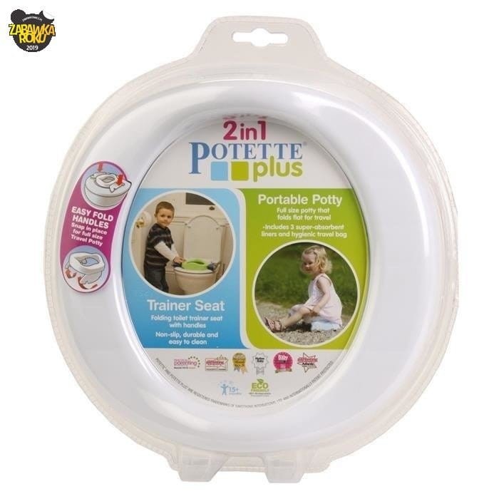 2w1 nocnik turystyczny i nakładka na toaletę, biały / Potette Plus